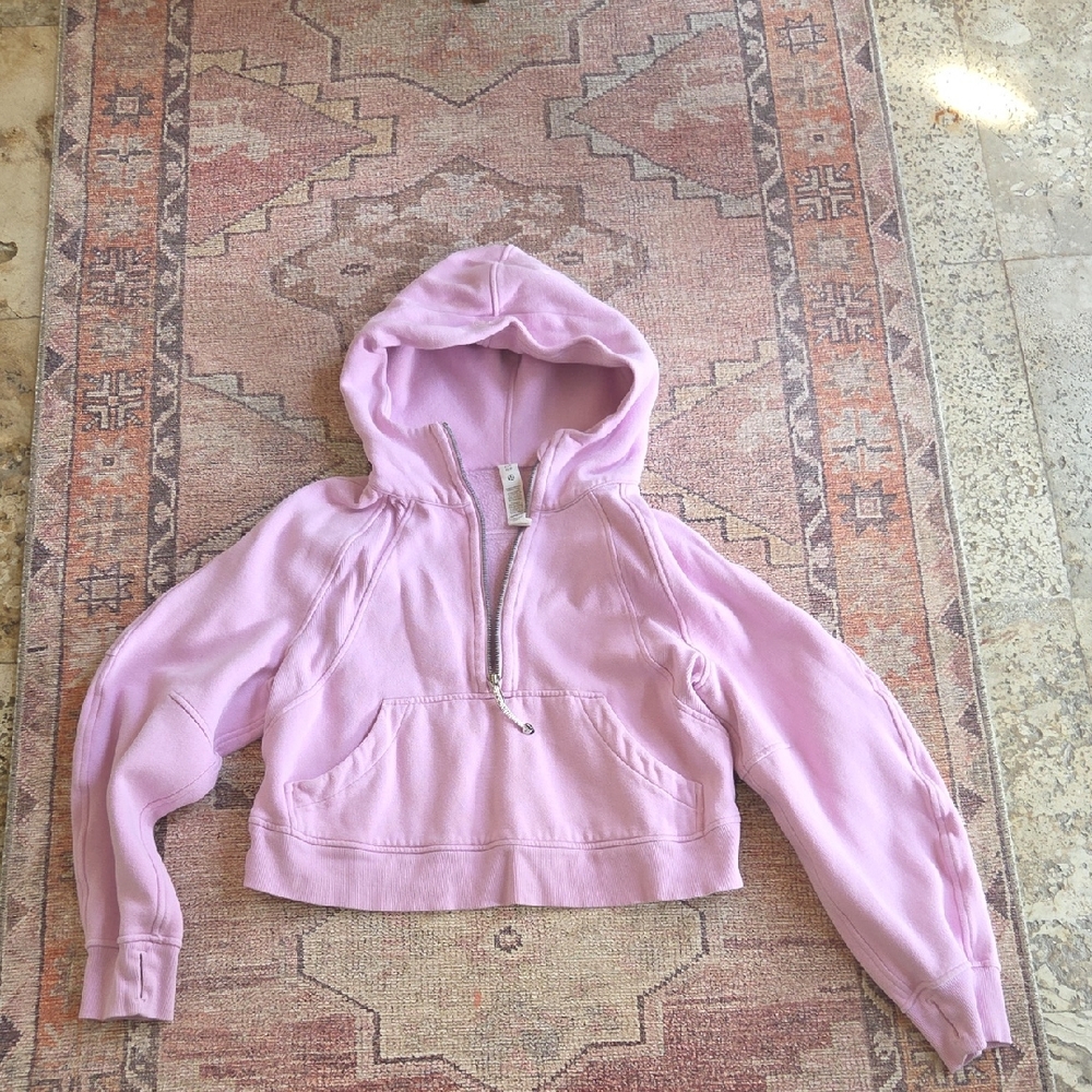 Lululemon Athletica Light Pink Cropped Hoodie